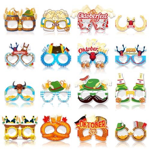 Ellxen 16 Stück Oktoberfest & Tropische Partybrillen,Bier & Wurst Design Sonnenbrillen,Premium Partybrillen,Lustige Dekorationen für Erwachsene & Kinder,Perfekte Fotorequisitenr (Oktoberfest) Ellxen 16 Stück Oktoberfest & Tropische Partybrillen,Bier & Wurst Design Sonnenbrillen,Premium Partybrillen,Lustige Dekorationen für Erwachsene & Kinder,Perfekte Fotorequisitenr (Oktoberfest) von Ellxen