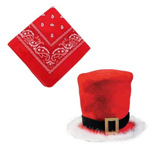 Elnwnnkc Weihnachtsmannmütze und Bandana-Set für Erwachsene, Uni, Stoffschnallen, Gürtel, Weihnachtsmützen, Festival, Urlaub, Mützen, Kostüm-Zubehör Elnwnnkc Weihnachtsmannmütze und Bandana-Set für Erwachsene, Uni, Stoffschnallen, Gürtel, Weihnachtsmützen, Festival, Urlaub, Mützen, Kostüm-Zubehör von Elnwnnkc