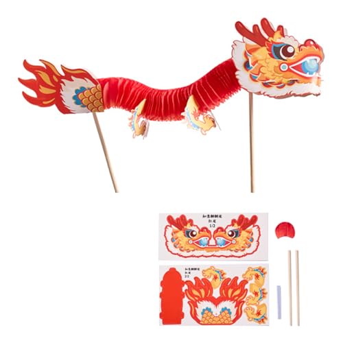 Handgefertigter Chinesischer Tanzdragon Set Fun Fun 3D Paper Dragon Puppet Assembly Spielzeug Für Kid Adult Spring Festival Party Supplie von Elnwnnkc
