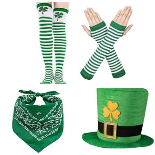 Irischer Nationalfeiertag, Kostüm, grünes Kleeblatt, große Mütze, Socken, Armärmel, Kostüm-Set für Feiertage, Veranstaltungen Irischer Nationalfeiertag, Kostüm, grünes Kleeblatt, große Mütze, Socken, Armärmel, Kostüm-Set für Feiertage, Veranstaltungen von Elnwnnkc