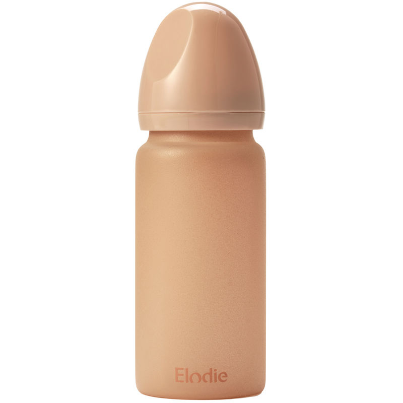 Glas-Babyflasche HUNGRY (250ml) in blushing pink von Elodie Details