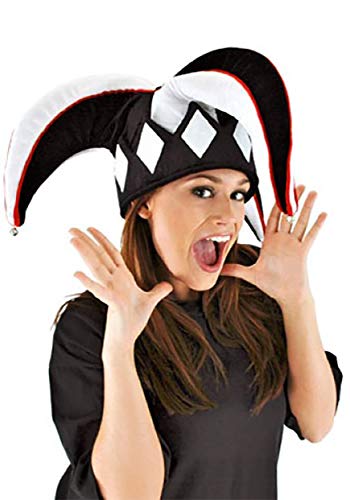 Elope Black & White Court Jester Plush Hat Standard Elope Black & White Court Jester Plush Hat Standard von Elope