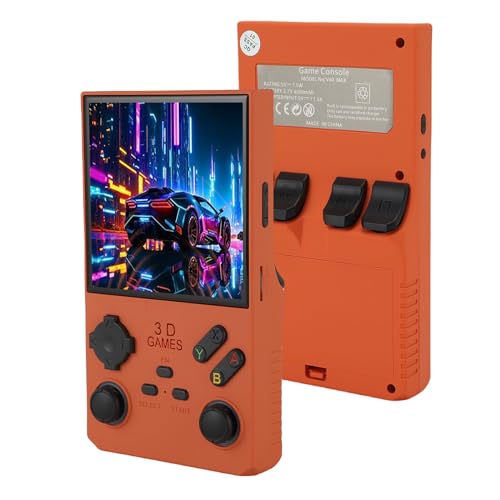 Elprico Handheld -Spielekonsole, 4 -Zoll -tragbares Retro -Gaming -System mit 256 GB Karte, 720x720 HD -Bildschirm für Reisen (ORANGE) von Elprico