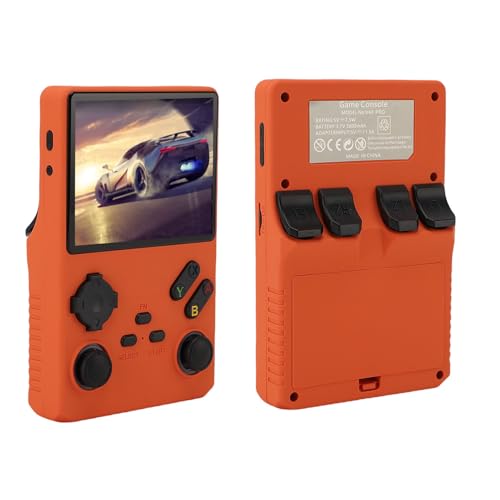 Elprico Retro Handheld Game Console, 3,5 Zoll 640x480 Tragbarer Spielspieler mit 256 GB Speicher, Handheld -Gaming -Konsole für die Reise (ORANGE) von Elprico