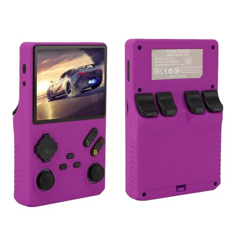 Elprico Retro Handheld Game Console, 3,5 Zoll 640x480 Tragbarer Spielspieler mit 256 GB Speicher, Handheld -Gaming -Konsole für die Reise (Purple) von Elprico
