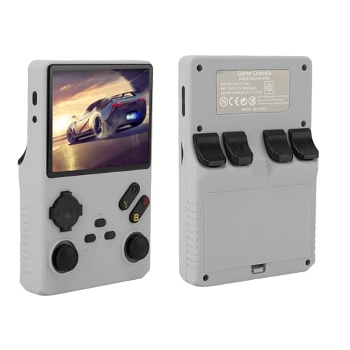 Elprico Retro Handheld Game Console, 3,5 Zoll 640x480 Tragbarer Spielspieler mit 256 GB Speicher, Handheld -Gaming -Konsole für die Reise (Silver) von Elprico
