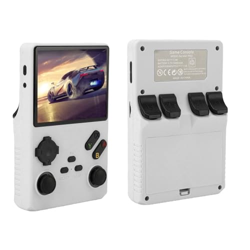 Elprico Retro Handheld Game Console, 3,5 Zoll 640x480 Tragbarer Spielspieler mit 256 GB Speicher, Handheld -Gaming -Konsole für die Reise (White) von Elprico