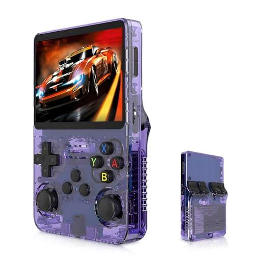 Elprico Handheld Spielekonsole,R36s Retro Handheld Spielkonsole,64GB TF Karte,3,5 Zoll IPS Handheld Retro Spielekonsole with 3500 mAh Akku (64G) von Elprico