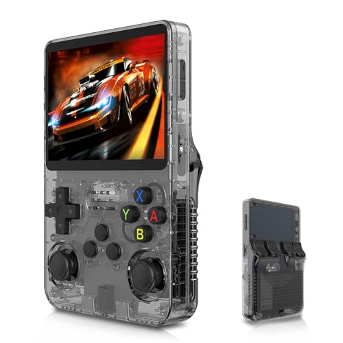 R36S Handheld-Spielekonsolen, 3,5-Zoll-IPS--Handheld-Videospielkonsole mit Dual-3D-Joystick, 3500-mAh-Handheld-Retro-Spielekonsole (64G) von Elprico