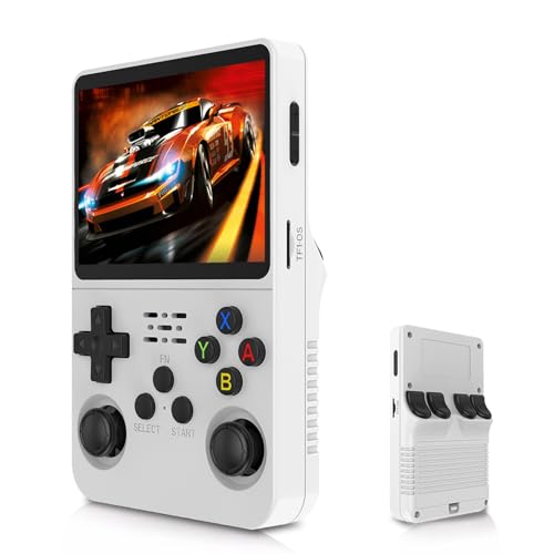 Elprico R36S Retro-Handheld-Videospielkonsole, 3,5 Zoll IPS 640 X 480 HD, Dual-System, 128G, Weiß von Elprico
