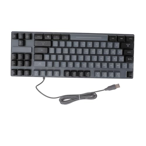 RGB-Kompakt-Gaming-Tastatur, USB-Kabel, 87 Tasten, Gaming-Tastatur, RGB-Gaming-Tastatur mit Hintergrundbeleuchtung für Laptop, PC, Computer, Spiele und Arbeit von Elprico