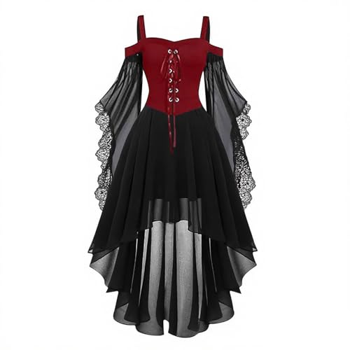 Elsa Keith Damen Mittelalter Gothic Kleider Vintage Kostüm mit Trompetenärmel Schmetterlingsärmeln Traditionelles Irisches Renaissance Kleid für Halloween Karneval Cosplay Festliche Parties Elsa Keith Damen Mittelalter Gothic Kleider Vintage Kostüm mit Trompetenärmel Schmetterlingsärmeln Traditionelles Irisches Renaissance Kleid für Halloween Karneval Cosplay Festliche Parties von Elsa Keith