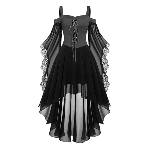 Elsa Keith Damen Mittelalter Gothic Kleider Vintage Kostüm mit Trompetenärmel Schmetterlingsärmeln Traditionelles Irisches Renaissance Kleid für Halloween Karneval Cosplay Festliche Parties Elsa Keith Damen Mittelalter Gothic Kleider Vintage Kostüm mit Trompetenärmel Schmetterlingsärmeln Traditionelles Irisches Renaissance Kleid für Halloween Karneval Cosplay Festliche Parties von Elsa Keith