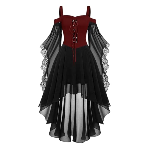 Elsa Keith Damen Mittelalter Gothic Kleider Vintage Kostüm mit Trompetenärmel Schmetterlingsärmeln Traditionelles Irisches Renaissance Kleid für Halloween Karneval Cosplay Festliche Parties Elsa Keith Damen Mittelalter Gothic Kleider Vintage Kostüm mit Trompetenärmel Schmetterlingsärmeln Traditionelles Irisches Renaissance Kleid für Halloween Karneval Cosplay Festliche Parties von Elsa Keith