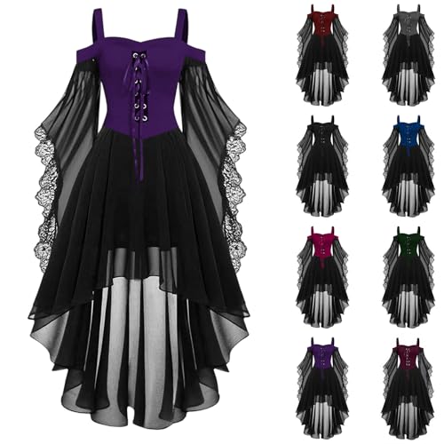 Elsa Keith Damen Mittelalter Gothic Kleider Vintage Kostüm mit Trompetenärmel Schmetterlingsärmeln Traditionelles Irisches Renaissance Kleid für Halloween Karneval Cosplay Festliche Parties Elsa Keith Damen Mittelalter Gothic Kleider Vintage Kostüm mit Trompetenärmel Schmetterlingsärmeln Traditionelles Irisches Renaissance Kleid für Halloween Karneval Cosplay Festliche Parties von Elsa Keith