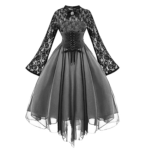 Halloween Kostüm Damen Gothic Kleid Vampir Cosplay Kostüm Steampunk Samtkleid Langarm Spitze Partykleid Y2K A Linie Minikleid Fairy Grunge Halloween Kostüm Gotisch Oberteile Halloween Kostüm Damen Gothic Kleid Vampir Cosplay Kostüm Steampunk Samtkleid Langarm Spitze Partykleid Y2K A Linie Minikleid Fairy Grunge Halloween Kostüm Gotisch Oberteile von Elsa Keith