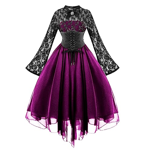 Halloween Kostüm Damen Gothic Kleid Vampir Cosplay Kostüm Steampunk Samtkleid Langarm Spitze Partykleid Y2K A Linie Minikleid Fairy Grunge Halloween Kostüm Gotisch Oberteile Halloween Kostüm Damen Gothic Kleid Vampir Cosplay Kostüm Steampunk Samtkleid Langarm Spitze Partykleid Y2K A Linie Minikleid Fairy Grunge Halloween Kostüm Gotisch Oberteile von Elsa Keith