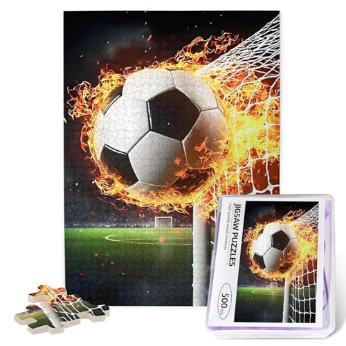 Fußball-Puzzle, 500-teiliges Puzzle für Erwachsene, Fußballsport-Puzzle, Feuerball, Sport, Holzpuzzles, Geburtstagsgeschenke für Erwachsene, Familienspiel Fußball-Puzzle, 500-teiliges Puzzle für Erwachsene, Fußballsport-Puzzle, Feuerball, Sport, Holzpuzzles, Geburtstagsgeschenke für Erwachsene, Familienspiel von EluteFpme