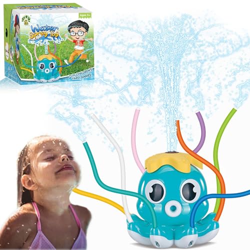 Emafymb Wassersprinkler für Kinder, Krake Sprinkler Spielzeug, Outdoor Wasserspielzeug Kinder, Sprinkler Spiele für Kind, Sommer Garten Wasserspiel für Jungen Mädchen von Emafymb