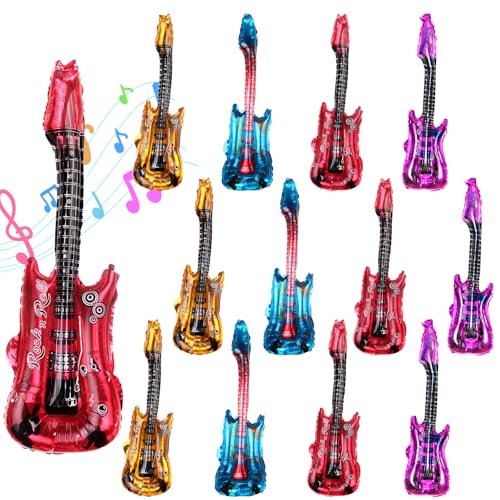 12 Stück Aufblasbare Gitarre,Aufblasbares Musikinstrument Aufblasbare Rockgitarre Rockstar Spielzeug mit Glöckchen,Aufblasbare Party Requisiten für Kinder Erwachsene Party Dekoration 12 Stück Aufblasbare Gitarre,Aufblasbares Musikinstrument Aufblasbare Rockgitarre Rockstar Spielzeug mit Glöckchen,Aufblasbare Party Requisiten für Kinder Erwachsene Party Dekoration von Embhlitfe