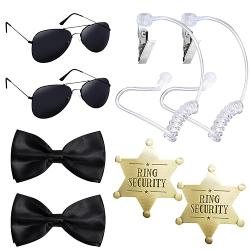 8 Pcs Ring Security Hochzeit Sicherheitsset,Hochzeitssonnenbrille Ringträger Antrag Ringträger Geschenke,Ring Sicherheitsabzeichen für Kinder Hochzeits Requisiten Polizei FBI Cosplay (Mehrfarbig8) von Embhlitfe