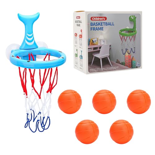 Bad Basketball Hoop,6 Pcs Badespielzeug Mini Basketballkorb mit 5 Bällen,Badewannenspielzeug Kleinkindbadspielzeug für mehr als 3 Jahre Jungen Mädchen Kinder Geburtstag Geschenke (Blau) von Embhlitfe