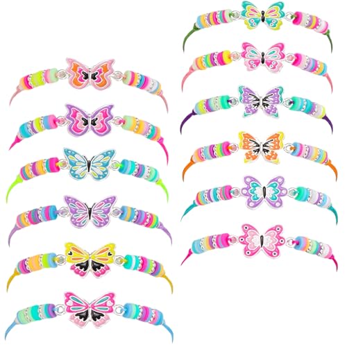 Embhlitfe 12 Stück Freundschaftsarmbänder, Armbänder Kinder mit verschiedenen Schmetterlingsanhänger, verstellbare geflochtene Armbänder Mädchen, Kindergeburtstag Geschenke für Jungen & Mädchen Embhlitfe 12 Stück Freundschaftsarmbänder, Armbänder Kinder mit verschiedenen Schmetterlingsanhänger, verstellbare geflochtene Armbänder Mädchen, Kindergeburtstag Geschenke für Jungen & Mädchen von Embhlitfe