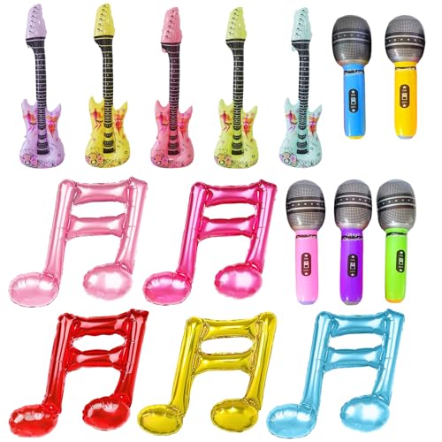 Embhlitfe 15 Stück Aufblasbare Instrumente Set,Aufblasbare Gitarre Aufblasbares Mikrofon Aufblasbare Noten luftgitarren zum Aufblasen,Aufblasbare Party Props für Kinder Erwachsene Geburtstagsgeschenke Embhlitfe 15 Stück Aufblasbare Instrumente Set,Aufblasbare Gitarre Aufblasbares Mikrofon Aufblasbare Noten luftgitarren zum Aufblasen,Aufblasbare Party Props für Kinder Erwachsene Geburtstagsgeschenke von Embhlitfe