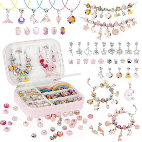 Emibele Armband-Bastelset Für Mädchen, 133 PCS Schmuck-Bastelset DIY Kunst Handwerk Spielzeug Mit Tragbarer Schmuck-Box Für Mädchen 5-12, Geschenke Für Teenager-Mädchen Zu Geburtstag Weihnachten Emibele Armband-Bastelset Für Mädchen, 133 PCS Schmuck-Bastelset DIY Kunst Handwerk Spielzeug Mit Tragbarer Schmuck-Box Für Mädchen 5-12, Geschenke Für Teenager-Mädchen Zu Geburtstag Weihnachten von Emibele