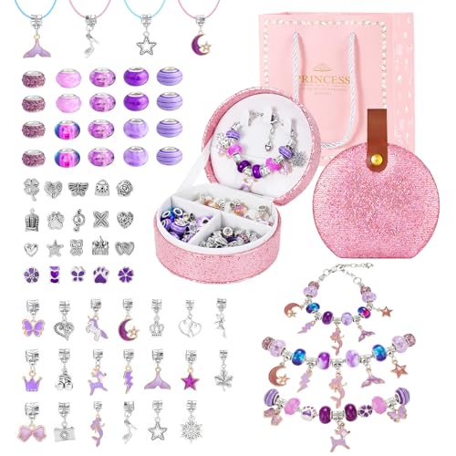 Emibele Charm Perlen Armband Bastelset Mit Tragbarer Schmuckbox, Schmuck Bastelset Für Kinder Alter 5 6 7 8-12,DIY Kunst Handwerk Spielzeug Für Teenager Mädchen Geschenkideen Zu Geburtstag Weihnachten Emibele Charm Perlen Armband Bastelset Mit Tragbarer Schmuckbox, Schmuck Bastelset Für Kinder Alter 5 6 7 8-12,DIY Kunst Handwerk Spielzeug Für Teenager Mädchen Geschenkideen Zu Geburtstag Weihnachten von Emibele