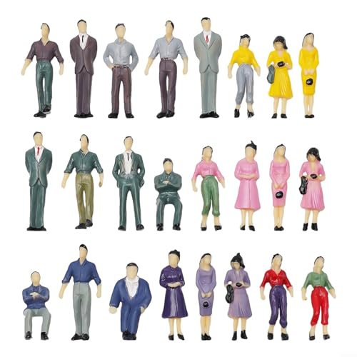 Emiif 100 Stück sitzende stehende Pose Menschen Figuren mit Parkbank, Kunststoff 1:50 bemalte Modellleute Zug Eisenbahn Straßenlayout Miniaturszenen Emiif 100 Stück sitzende stehende Pose Menschen Figuren mit Parkbank, Kunststoff 1:50 bemalte Modellleute Zug Eisenbahn Straßenlayout Miniaturszenen von Emiif