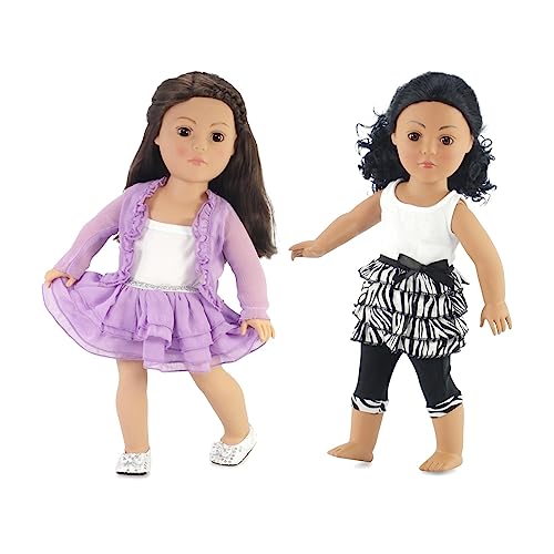 Emily Rose 45,7 cm Puppenkleidung, 6-teiliges Vorteilspaket inklusive einem 4-teiligen Frühlings-Lavendelrock-Set und einem 2-teiligen Sommer-Leggings-Kleidungsset, in Geschenkbox, USA Business Emily Rose 45,7 cm Puppenkleidung, 6-teiliges Vorteilspaket inklusive einem 4-teiligen Frühlings-Lavendelrock-Set und einem 2-teiligen Sommer-Leggings-Kleidungsset, in Geschenkbox, USA Business von Emily Rose