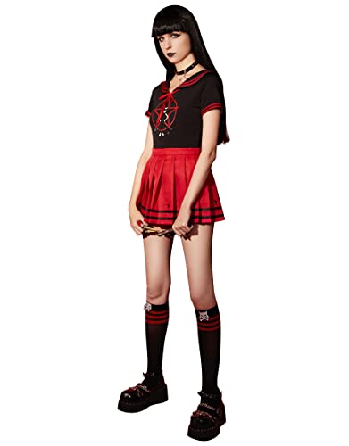 Emily the Strange JK Mädchen Sailor Uniform Halloween Cosplay Kostüm mit Strümpfen (Medium) von Emily the Strange