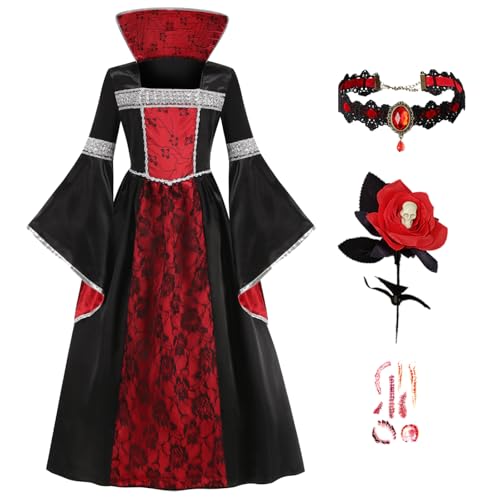 Emin Mädchen Vampir Kostüm mit Zubehör Gothic Vampir-Königin Verkleidung Kinder Vampir Kleid Hexenkleid Weihnachten Geburtstag Party Halloween Karneval Cosplay Prinzessin Verkleiden Emin Mädchen Vampir Kostüm mit Zubehör Gothic Vampir-Königin Verkleidung Kinder Vampir Kleid Hexenkleid Weihnachten Geburtstag Party Halloween Karneval Cosplay Prinzessin Verkleiden von Emin