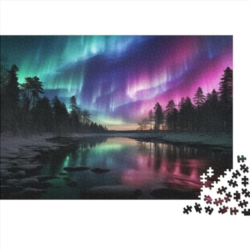 Nordlichter in Norwegen1000 Teile Puzzles Für Erwachsene Teenager Stress Abbauen Familien Prächtig Kunstpuzzle-1000 Teile Puzzle Kinder Lernspiel Spielzeug Geschenk von Eminyntia