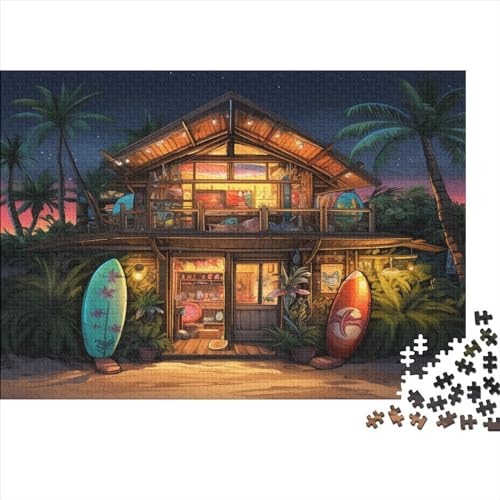 Strand-Shop Puzzle - 500 Teile Puzzle Für Erwachsene Und Kinder Ab 14 Jahren Puzzle Im Für Wohnkultur Kunstpuzzle von Eminyntia