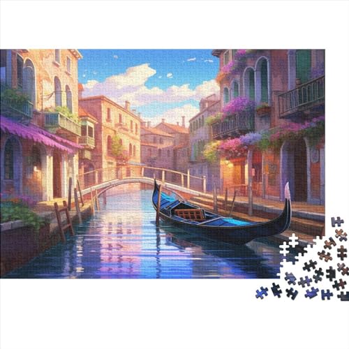 Venedig Wasser Stadt Puzzle 300 Teile,Puzzle,Puzzle Für Erwachsene Und Kinder Ab 14 Jahren Fiktion Puzzle Im Für Wohnkultur Kunstpuzzle von Eminyntia