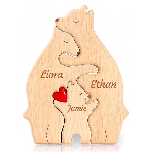 Emoragifou Benutzerdefiniertes Holz-Bär-Puzzle mit 2–7 Namen, personalisiertes Familiennamen-Puzzle, personalisierte Heimdekoration, Geschenke für Mutter, Vater, Weihnachten, Muttertag, Geburtstag Emoragifou Benutzerdefiniertes Holz-Bär-Puzzle mit 2–7 Namen, personalisiertes Familiennamen-Puzzle, personalisierte Heimdekoration, Geschenke für Mutter, Vater, Weihnachten, Muttertag, Geburtstag von Emoragifou