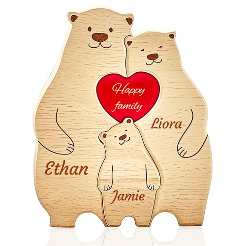 Emoragifou Benutzerdefiniertes Holz-Bär-Puzzle mit 2–7 Namen, personalisiertes Familiennamen-Puzzle, personalisierte Heimdekoration, Geschenke für Mutter, Vater, Weihnachten, Muttertag, Geburtstag Emoragifou Benutzerdefiniertes Holz-Bär-Puzzle mit 2–7 Namen, personalisiertes Familiennamen-Puzzle, personalisierte Heimdekoration, Geschenke für Mutter, Vater, Weihnachten, Muttertag, Geburtstag von Emoragifou