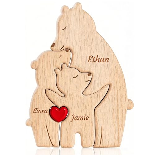 Emoragifou Benutzerdefiniertes Holz-Bär-Puzzle mit 2–7 Namen, personalisiertes Familiennamen-Puzzle, personalisierte Heimdekoration, Geschenke für Mutter, Vater, Weihnachten, Muttertag, Geburtstag Emoragifou Benutzerdefiniertes Holz-Bär-Puzzle mit 2–7 Namen, personalisiertes Familiennamen-Puzzle, personalisierte Heimdekoration, Geschenke für Mutter, Vater, Weihnachten, Muttertag, Geburtstag von Emoragifou