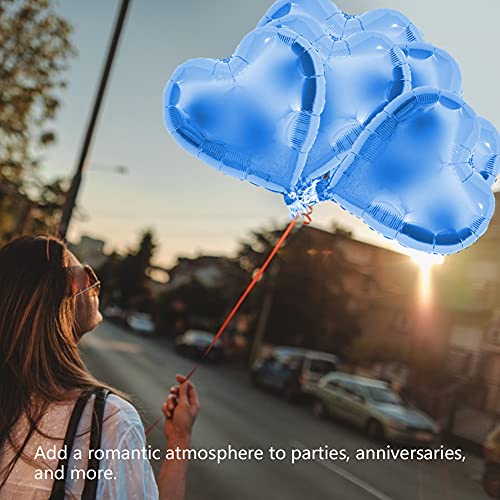 Aluminiumfolienballon, Herzförmiger Ballon, Langlebige Dekoration, Jubiläen für Hochzeiten, Geburtstagsfeiern (Blau) von Emoshayoga