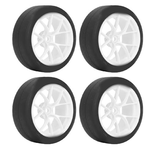 Emoshayoga 1/10 RC On Road Wheels Reifen , RC Car Wheels Reifen Glatter , Universeller , Verschleißfester Kunststoff für Drift (Weiß) , #112 , EMOSHAYOGAYBUKFXZ6C4 12 von Emoshayoga