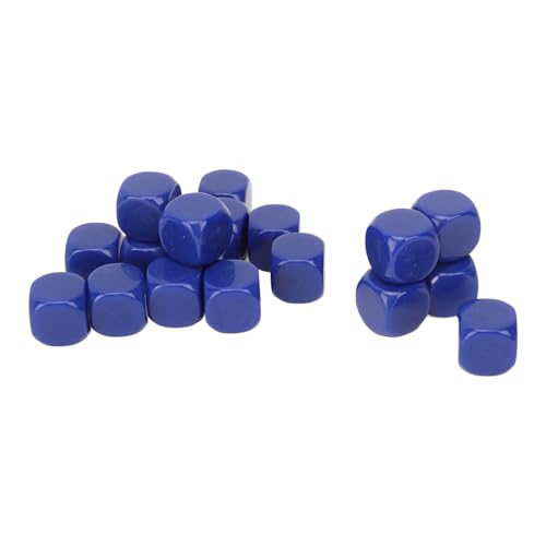 Würfelspielzeug, Langlebige Würfel mit Runden Ecken, 16 Mm, Kunststoff, Tragbar, 20 Stück, für den Unterricht (Blau) von Emoshayoga