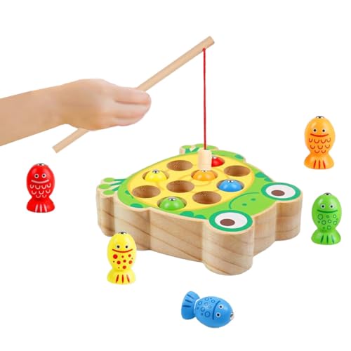 Emotionlin Montessori Magisches Magnetisches Angelspiel für Kinder ab 2 Jahren Förderung von Feinmotorik und Lernspaß mit 2 Angelruten 10 bunten Fischen (Angelspielzeug) von Emotionlin