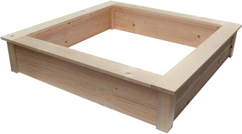 Sandkasten Sandkiste Sandbox Beach aus Massivholz in den Breiten 150, 170, 190 cm EmsCraft24 (Natur, 170x170cm) von EmsCraft24