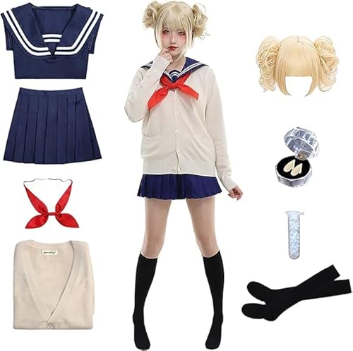 Emyzkc Himiko Toga Cosplay Outfit Schule Uniform Sailor JK Kleid Perücke Halloween Anime Spiel Kostüme Full Set mit Zubehör für Frauen Emyzkc Himiko Toga Cosplay Outfit Schule Uniform Sailor JK Kleid Perücke Halloween Anime Spiel Kostüme Full Set mit Zubehör für Frauen von Emyzkc
