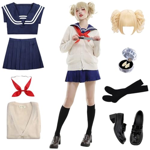 Emyzkc Himiko Toga Cosplay Outfit Schule Uniform Sailor JK Kleid Perücke Halloween Anime Spiel Kostüme Full Set mit Zubehör für Frauen Emyzkc Himiko Toga Cosplay Outfit Schule Uniform Sailor JK Kleid Perücke Halloween Anime Spiel Kostüme Full Set mit Zubehör für Frauen von Emyzkc