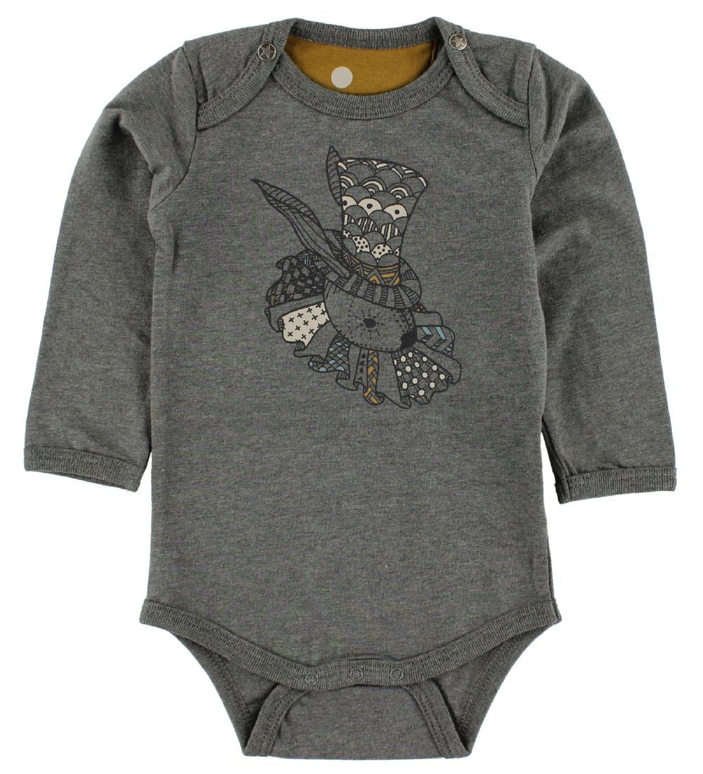 En Fant Body - l/ä - Grau Meliert m. Print - En Fant - 50 - Body L/Ä En Fant Body - l/ä - Grau Meliert m. Print - En Fant - 50 - Body L/Ä von En Fant
