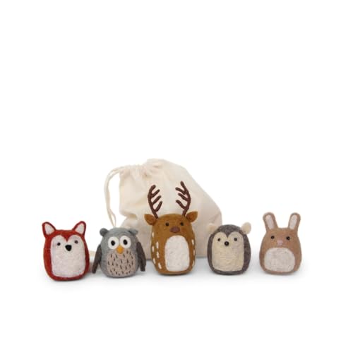 Gry & SIF Filz-Tiere, Deko-Figuren zum Hinstellen, Tier-Anhänger, Paten-Geschenk, Kinderzimmer-Deko, Handmade, Fairtrade | Wald-Tiere, 5er Set Gry & SIF Filz-Tiere, Deko-Figuren zum Hinstellen, Tier-Anhänger, Paten-Geschenk, Kinderzimmer-Deko, Handmade, Fairtrade | Wald-Tiere, 5er Set von Gry & Sif