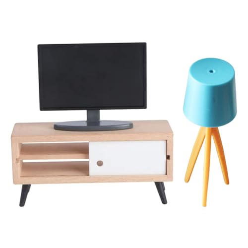 Doll House Möbel Miniatur TV -Schrank Modell Mini -TV -Ständer Spielzeugseiten Lampe Dollhouse Accessoires Dollhouse Schrank Doll House Möbel Miniatur TV -Schrank Modell Mini -TV -Ständer Spielzeugseiten Lampe Dollhouse Accessoires Dollhouse Schrank von Enbebamd